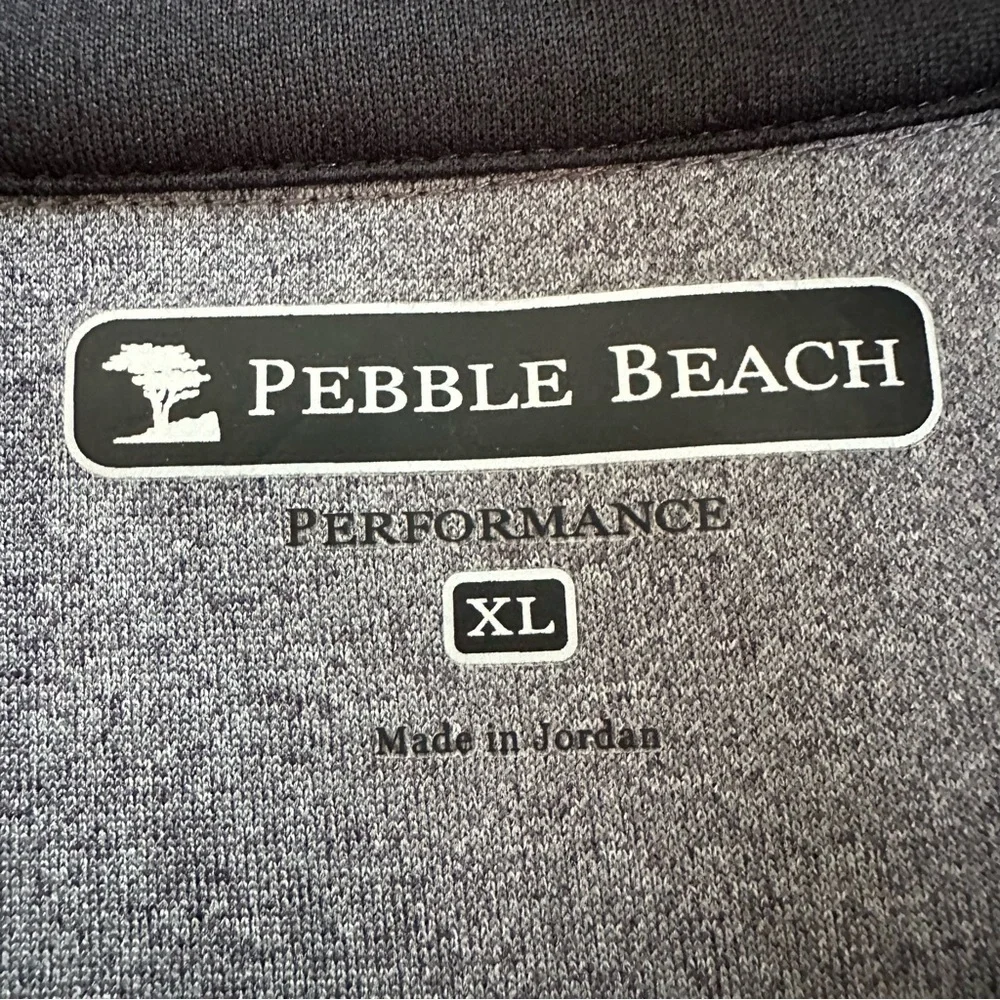 Pebble Beach Men's Full Zip Gray Long Sleeve Golf Performance Jacket, XL